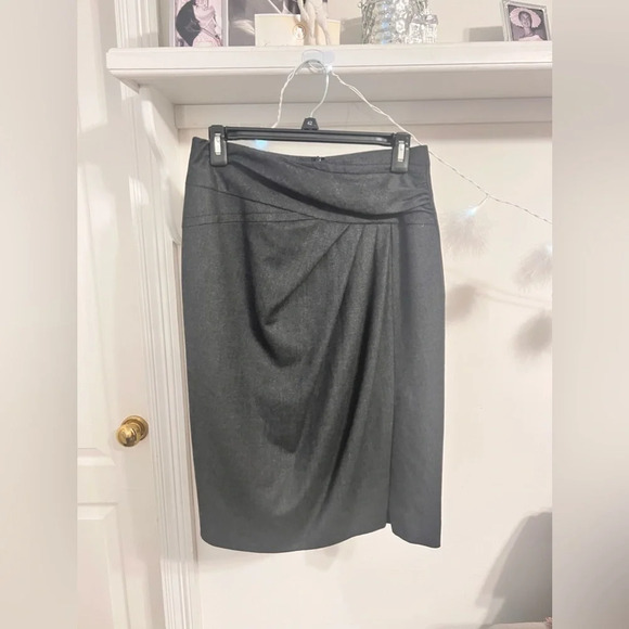 FINAL PRICE Laurèl Wool Like Gray Knee Length Pencil Skirt - Picture 1 of 6